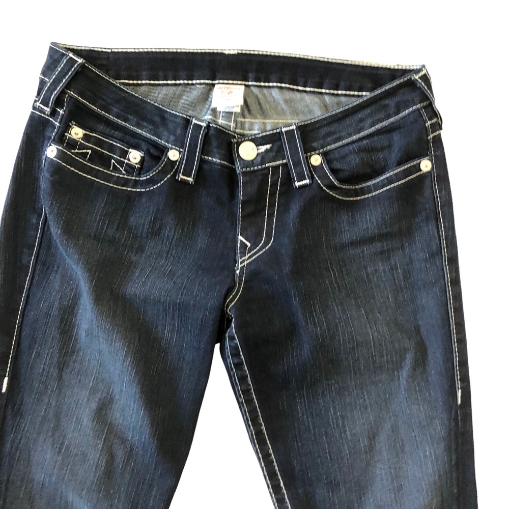 True Religion Skinny Stretch Jeans Silver Bead Pockets 31 - Picture 2 of 7